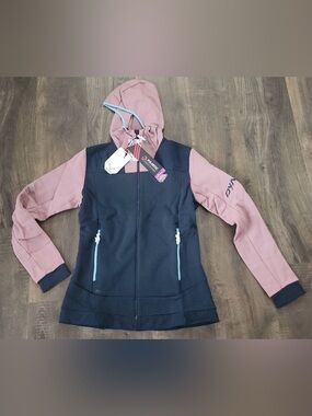 Dynafit women’s Two-Tone Hooded Fleece FullZip Jacket - Medium (NWT)